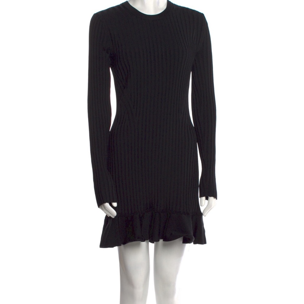 ME+EM Black Ribbed Long Sleeve Dress